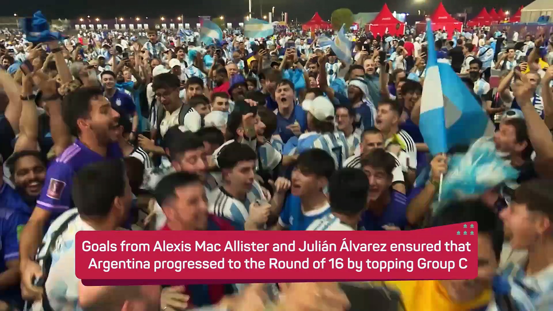 CRAZY fan celebrations after Argentina progress to World Cup knockout stages