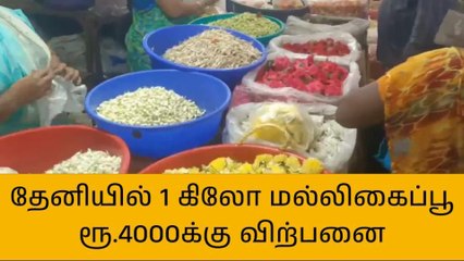 தேனியில் உச்சத்தை தொட்ட மல்லிகை பூ விலை