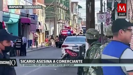 sicario es grabado en video disparando de muerte a un comerciante en Guanajuato