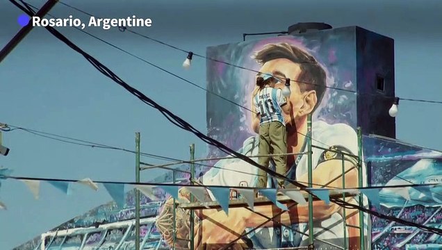 Argentine: le quartier d'enfance de Messi lui rend hommage avec une fresque murale