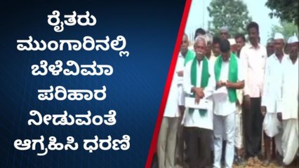 ಗದಗ : ಬೆಳೆ ವಿಮೆ ಪರಿಹಾರ ಮೊತ್ತ ಪಾವತಿಗೆ ಆಗ್ರಹಿಸಿ ರೈತರ ಪ್ರತಿಭಟನೆ