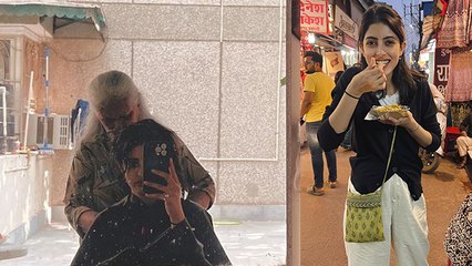 Navya Naveli Bhopal की सड़कों पर बाल कटवाते आलू पकौड़े  खाते Video Viral । Boldsky *Entertainment