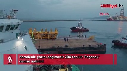 Karadeniz gazını dağıtacak 280 tonluk 'Peçenek' denize indirildi