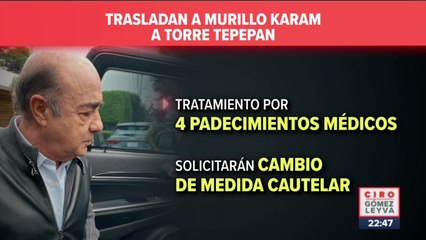 Trasladan a Murillo Karam a Torre Médica del penal de Tepepan