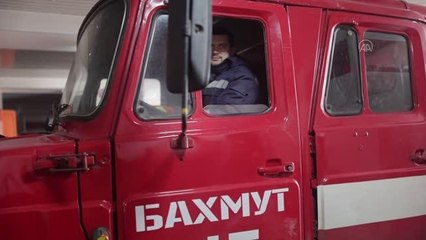 Bahmut'ta itfaiye ekibinin yoğun kış mesaisi