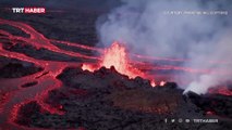 Mauna Loa'daki lav akışı havadan görüntülendi