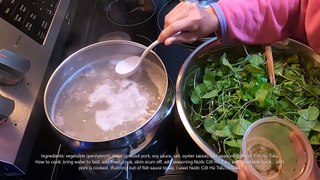 Everyday Soup - Vegetable and Pork Soup - Pennywort and Ground Pork Soup - How to Cook at Home