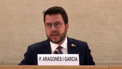A l'ONU, Aragonès culpa Espanya, França i Itàlia del declivi del català