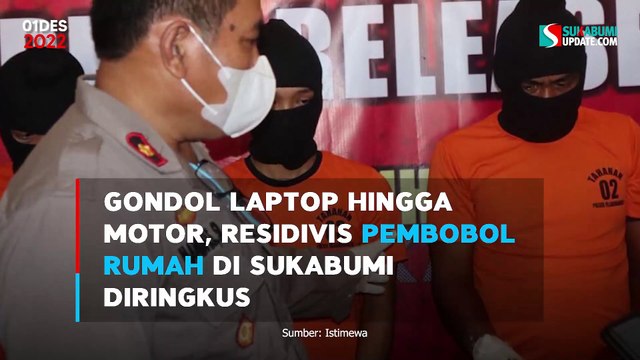 Gondol Laptop Hingga Motor, Residivis Spesialis Pembobol Rumah di Sukabumi Diringkus