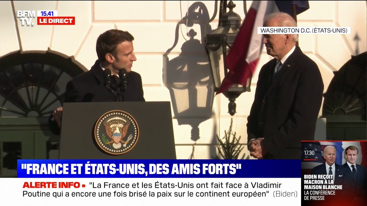 Joe Biden salue  la "liberté, l'égalité et la fraternité" en recevant Emmanuel Macron