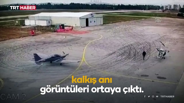 Bursa'da düşen uçağın kalkış anı kamerada