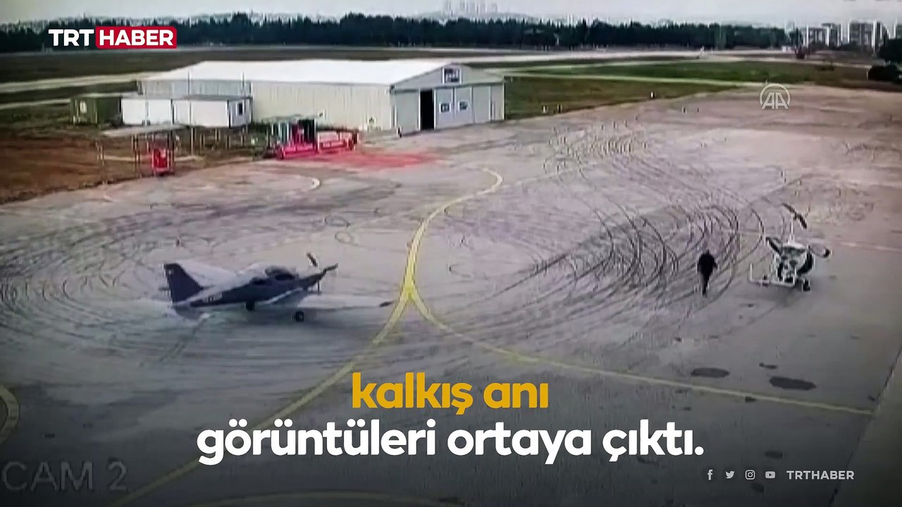 Bursa'da düşen uçağın kalkış anı kamerada