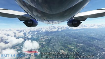 Landing London Heathrow LHR  British Airways Boeing 777 from JFK [MFS 2020] Ultra graphics !