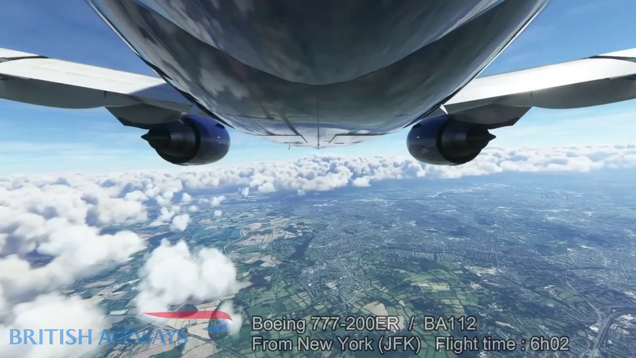 Landing London Heathrow LHR  British Airways Boeing 777 from JFK [MFS 2020] Ultra graphics !