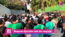 Cierran diputados locales sede del Congreso de Morelos
