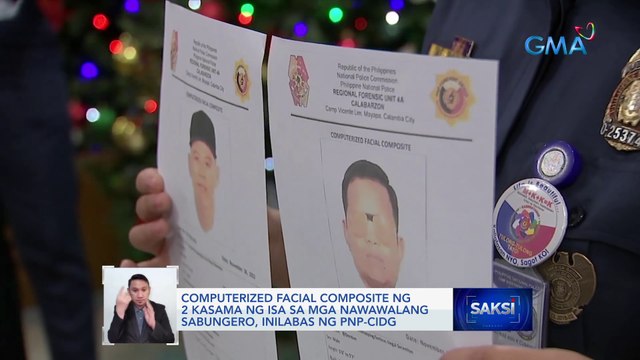 Computerized facial composite ng 2 kasama ng isa sa mga nawawalang sabungero, inilabas ng PNP-CIDG | Saksi