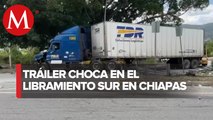 Choque de tráiler deja tres heridos en Chiapas