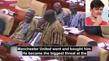 'This man is an economic Harry Maguire': Bizarre moment Ghanian politician repeatedly mocks the Manchester United and England defender to criticise a political rival's budget mishaps