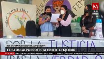 Víctima de ataque con ácido protesta frente a la FGJ para pedir justicia; CdMx