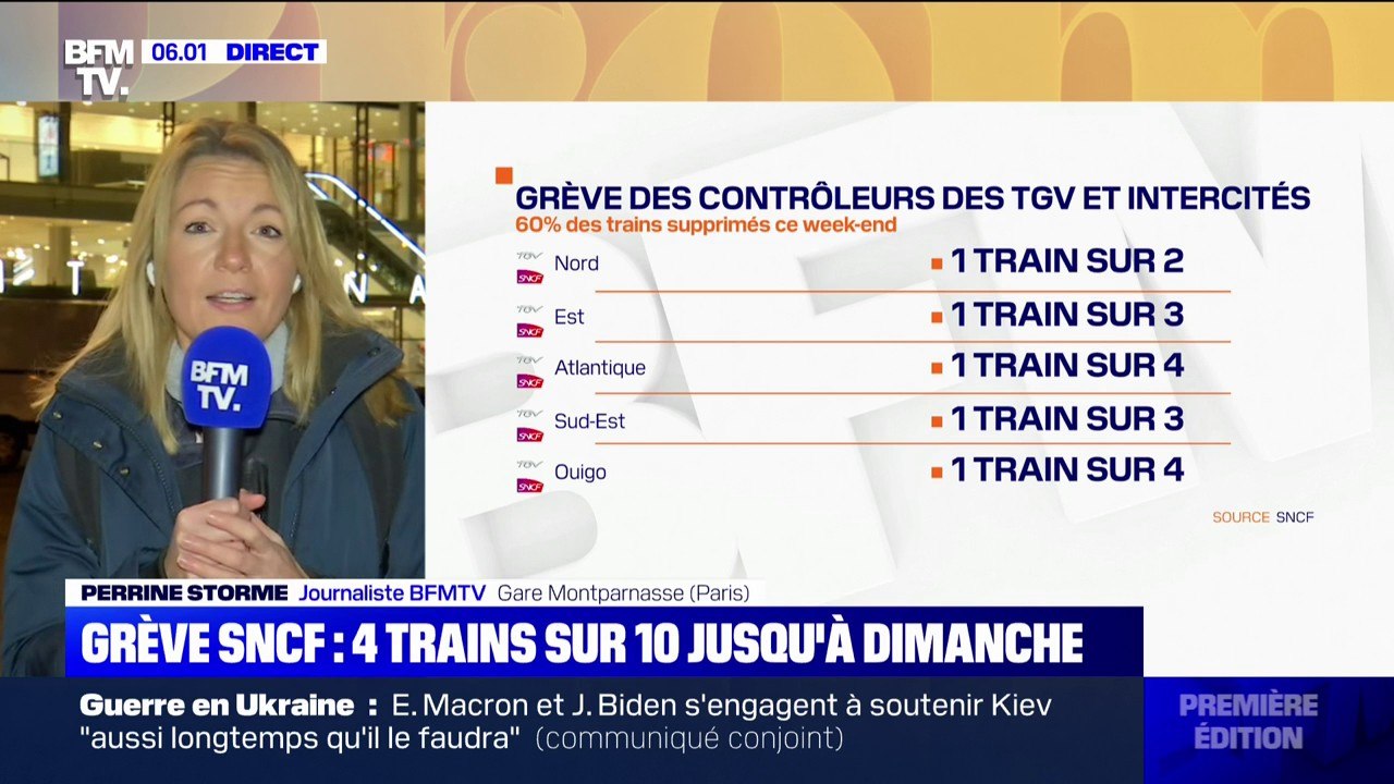 Grève SNCF: 60% des TGV et Intercités sont annulés jusqu'à dimanche