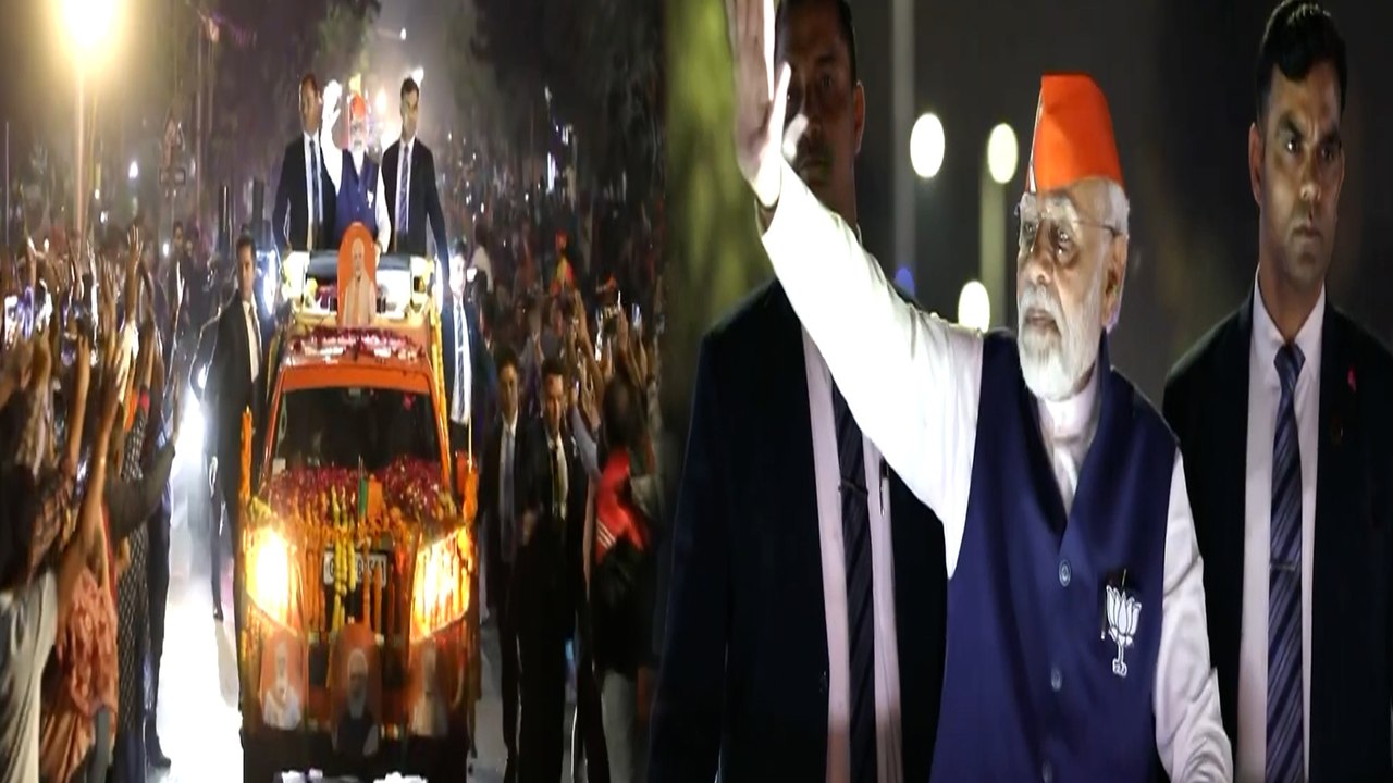 PM Modi 3 ಗಂಟೆಯಲ್ಲಿ ಮೋದಿ  ಬರೋಬ್ಬರಿ 50 ಕಿ.ಮೀ ರೋಡ್ ಶೋ | *India | OneIndia Kannada