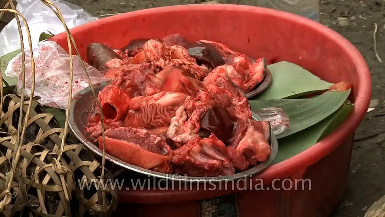 Bushmeat being sold at Senapati, Manipur