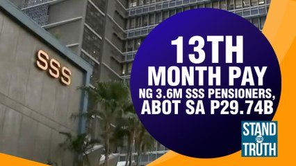 13th month pay ng 3.6M SSS pensioners, abot sa P29.74B | Stand For Truth