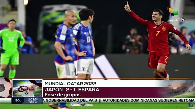 Deportes teleSUR 11:00 02-12: Japón sorprende a todos y pasa octavos como primero de grupo