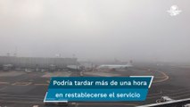 Suspenden vuelos y aterrizajes en el AICM por banco de niebla