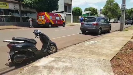 Colisão no Centro deixa motociclista ferido