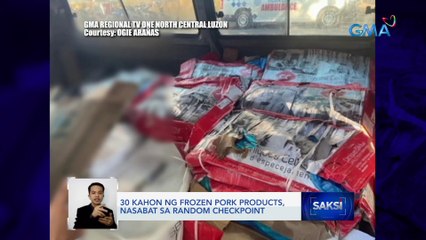 30 kahon ng frozen pork products, nasabat sa random checkpoint | Saksi
