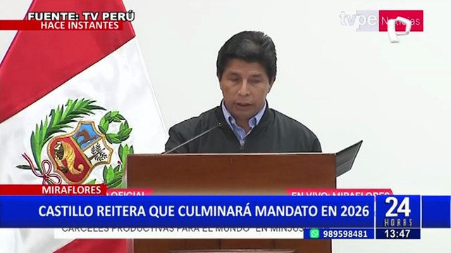Pedro Castillo: La vacancia presidencial estaría en manos de Perú Libre