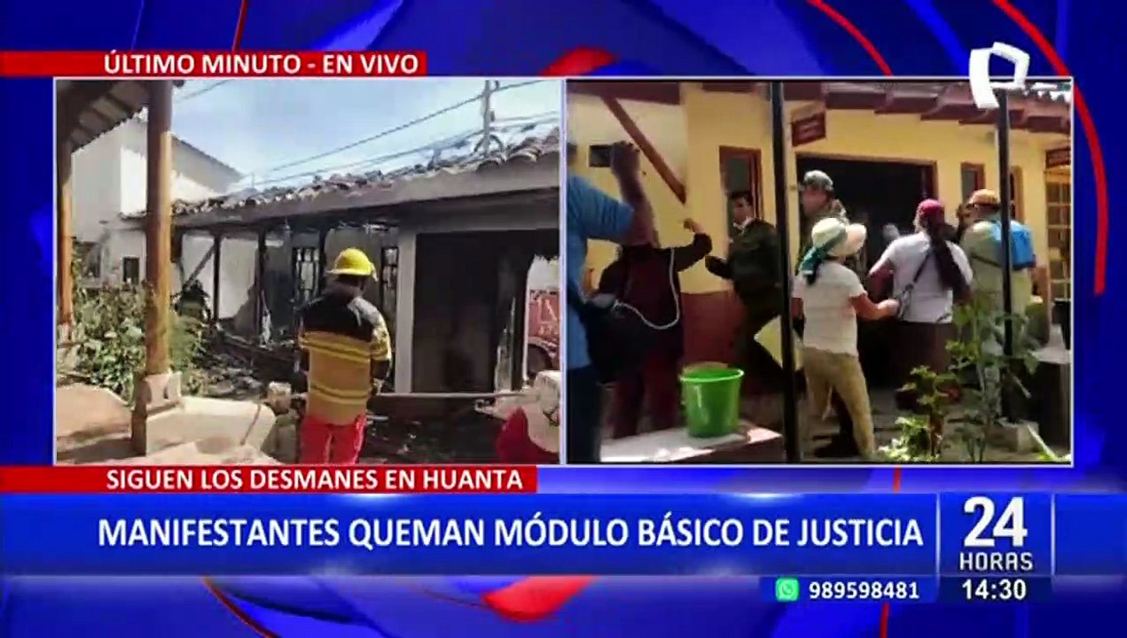 Huanta: pobladores queman módulo de justicia en señal de protesta
