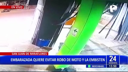 ¡Indignante! Delincuentes roban mototaxi y embisten a mujer embarazada