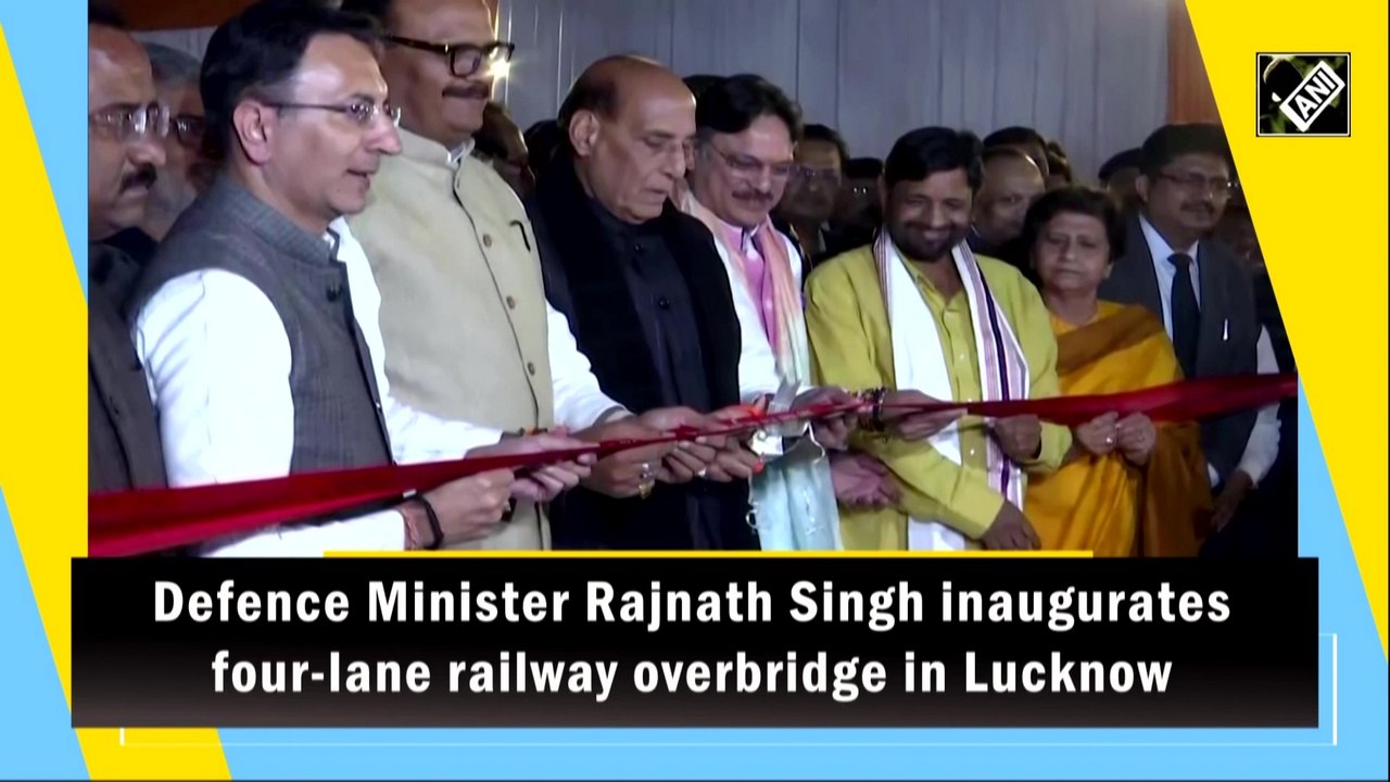 Defence Minister Rajnath Singh inaugurates four-lane railway overbridge in Lucknow