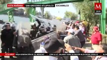 Manifestantes realizan bloqueo en Xochimilco; policías de CdMx los repliegan