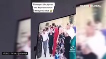 Düğünde halaya ayak uyduramayan genci saf dışı bırakan kadının görüntüleri viral oldu