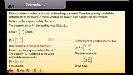 Determinants Maths Class 12