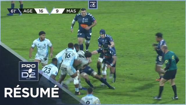PRO D2 - Résumé SU Agen-Rugby Club Massy Essonne: 24-12 - J13 - Saison 2022/2023