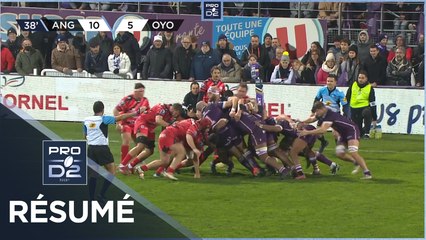 PRO D2 - Résumé SA XV Charente-Oyonnax Rugby: 15-20 - J13 - Saison 2022/2023