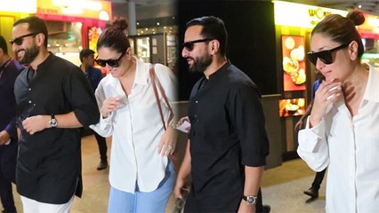 Kareena Kapoor Saif Ali Khan Airport पर हस्ते Video Viral, Media ने कहा ऐसा क्या...|*Entertainment
