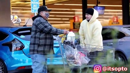 Asking Strangers For FOOD, Then Paying For Their ENTIRE GROCERIES!!