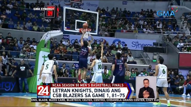 Letran Knights, dinaig ang CSB Blazers sa Game 1, 81–75 | 24 Oras Weekend