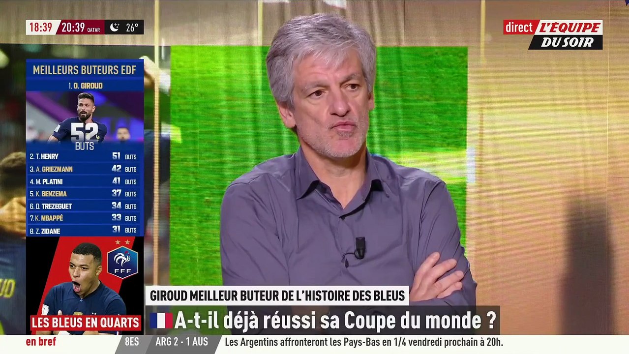 Giroud devient le meilleur buteur de l'histoire des Bleus - Foot - CM 2022