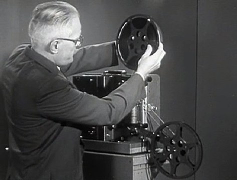 Threading the 16mm Projector 1950.