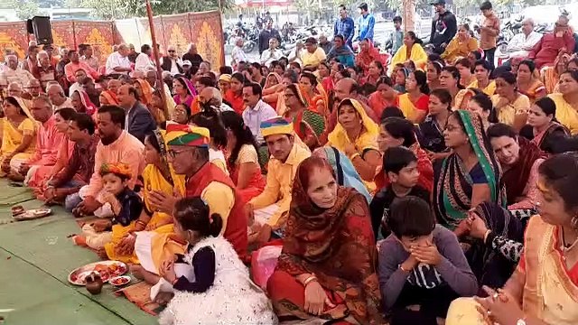 जयघोष के साथ 11 दिवसीय अनुष्ठान का भूमि पूजन