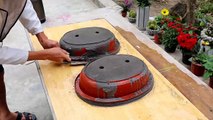 Casting Cement pots from eclipse plastic pots