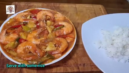 Menu Resto Pindah Ke Rumah. Udang Asam Manis_Sweet and Sour Prawns.