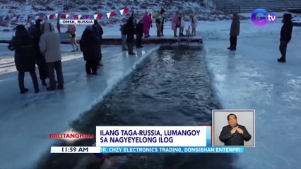 Ilang taga-Russia, lumangoy sa nagyeyelong ilog | BT