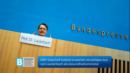 FDP-Vizechef Kubicki erwartet vorzeitiges Aus von Lauterbach als Gesundheitsminister